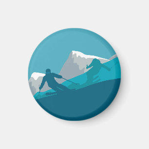 Alpin Skifahren Magnet