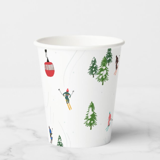 Alpin Skifahren | Skiurlauber Winter Pappbecher (Vorderseite)
