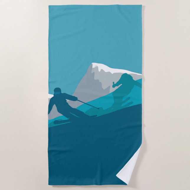 Alpin Skifahren Strandtuch (Vorderseite)