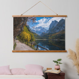 Alpinberg Gosauseen See Österreich Wandteppich Mit Holzrahmen