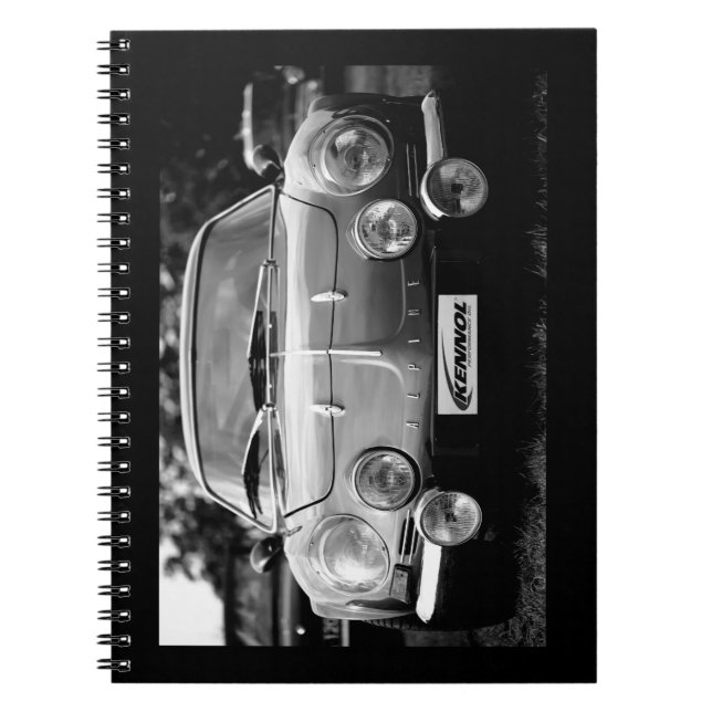 Alpine A110 in black and white Notizblock (Vorderseite)
