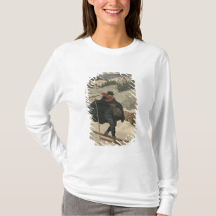 Alpine Briefträger, die Ski verwenden T-Shirt