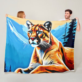 Alpine Cougar View Design Fleecedecke