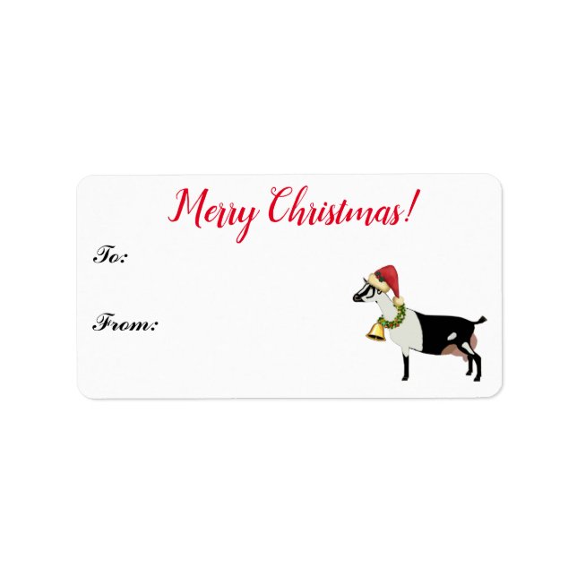 Alpine Dairy Goat Christmas Gift Tag Adressaufkleber (Vorne)