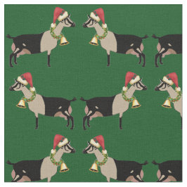 Alpine Dairy Goat Grüne Weihnachten Stoff