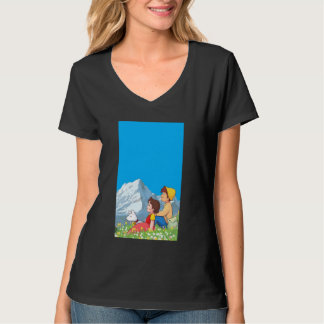 Alpine Girl and Peter Japanese 80s Retro Anime Man T-Shirt