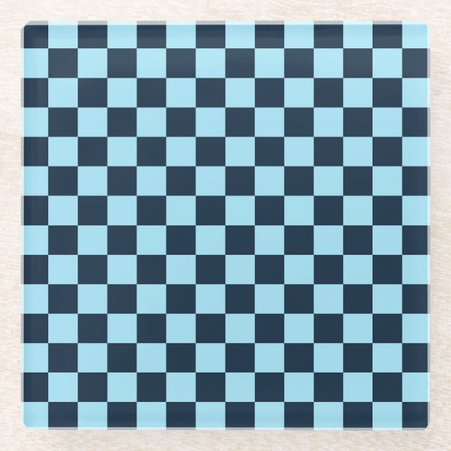 Alpine ice checkerboard pattern glasuntersetzer (Vorderseite)