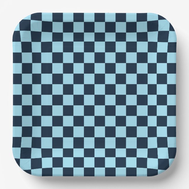 Alpine ice checkerboard pattern pappteller (Vorderseite)