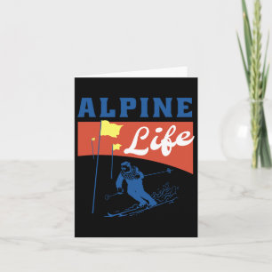 Alpine Life – Retro-Ski-Grafik für Wintersport Karte
