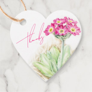 Alpine primula pink Wildblume Gefallen Tags Geschenkanhänger