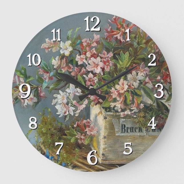 Alpine Rose in einer Windows Box - Andreas Lach Große Wanduhr (Vorderseite)