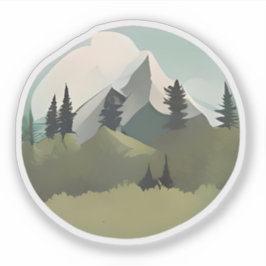 Alpine Ruhe: Berge und schneebedeckte Gipfel Aufkleber