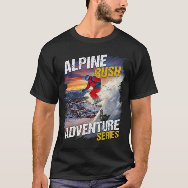 Alpine Rush – Extreme Ski Adventure Mountain  T-Shirt (Vorderseite)