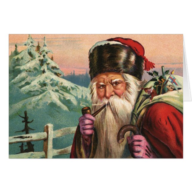Alpine Santa Greeting Card (Vorderseite (Horizontal))