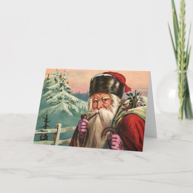 Alpine Santa Greeting Card Feiertagskarte (Vorderseite)