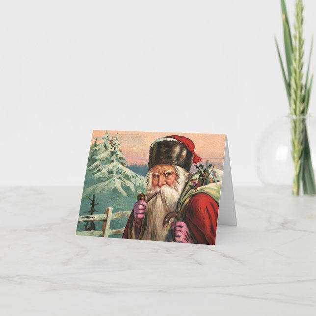 Alpine Santa Note Card Feiertagskarte (Vorderseite)