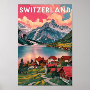 Alpine Schweiz Kunst, Dichtung und Musik Poster