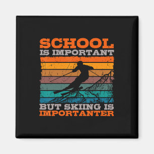 Alpine Ski Retro Vintage Schule Abfahrt Skipass Magnet