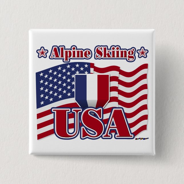 Alpine Ski USA Button (Vorderseite)
