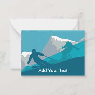 Alpine Skifahrer Freestyle-Skiing Mitteilungskarte