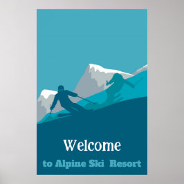 Alpine Skiing Downhill Personalisierter Text hinzu Poster