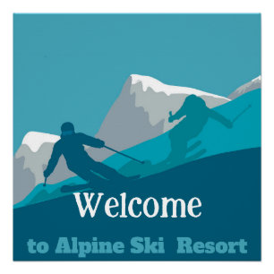 Alpine Skiing Downhill Personalisierter Text hinzu Poster