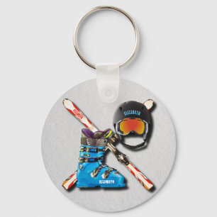 Alpine Skistiefel Helmglocke mit Ihrem Namen Schlüsselanhänger