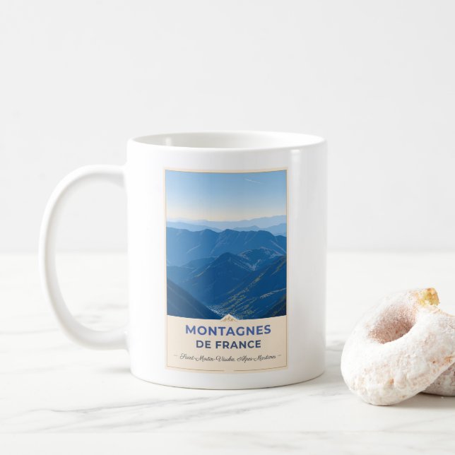 Alpine Täler der französischen Alpen Kaffeetasse (Mit Donut)