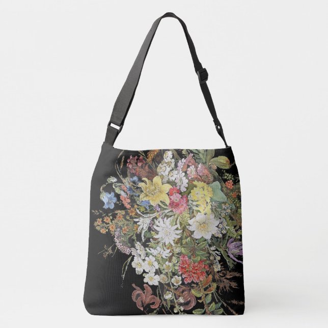 Alpine Wildblume-Blumen-Blumenspray-Taschen-Tasche Tragetaschen Mit Langen Trägern (Rückseite)