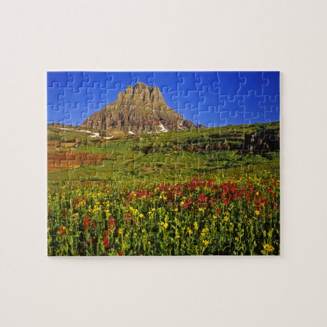 Alpine Wildblumen am Logan Pass im Gletscher Puzzle (Horizontal)