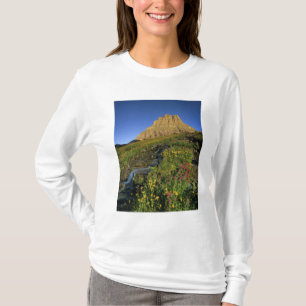 Alpine Wildblumen & Mt Clemens am Logan Pass T-Shirt