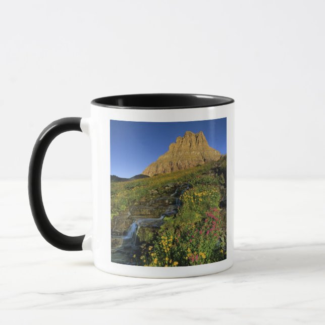Alpine Wildblumen & Mt Clemens am Logan Pass Tasse (Links)