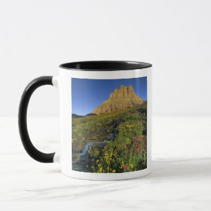 Alpine Wildblumen & Mt Clements am Logan Pass Tasse