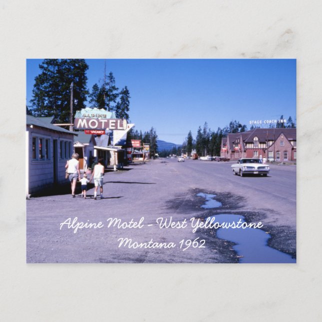 Alpines Motel West Yellowstone Postkarte (Vorderseite)