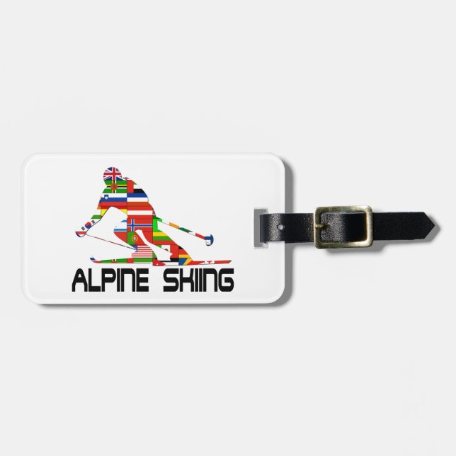 Alpines Skifahren Gepäckanhänger (Vorderseite horizontal)