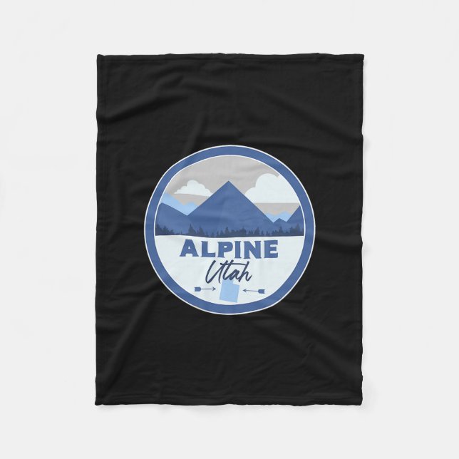 Alpines Utah Ut Berge Abzeichen Wander Souvenir Fleecedecke (Vorderseite)