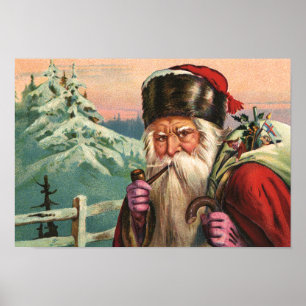 Alpines Weihnachtsmann-Plakat Poster