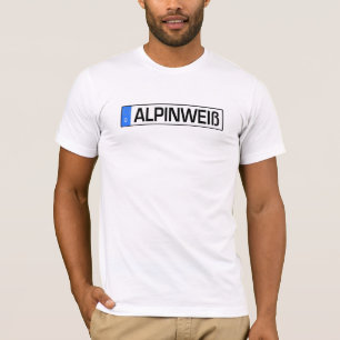 Alpines weißes Euro-Kennzeichen T-Shirt