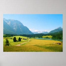 Alpinische Farmland Print Poster