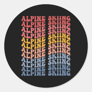 Alpinski Groovy Retro Sport Runder Aufkleber