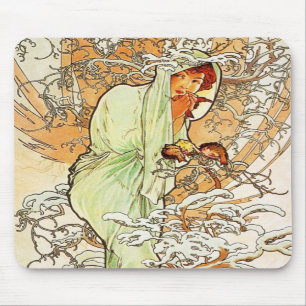 Alpohnse Mucha Winter-Mausunterlage Mousepad