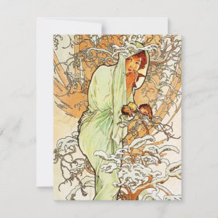 Alpohnse Mucha Wintereinladungen Einladung