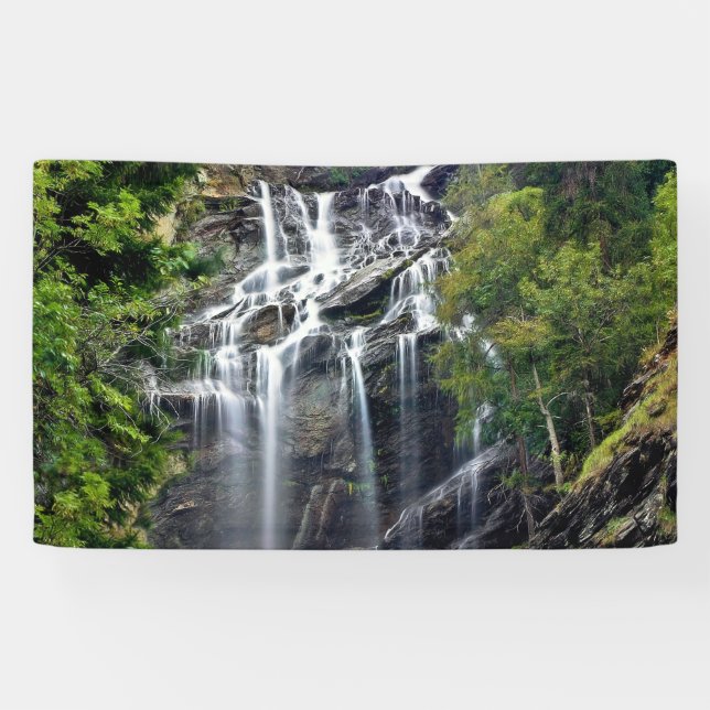 Alps Mountain Top Waterfall Banner (Horizontal)