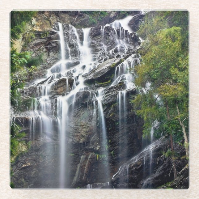Alps Mountain Topwaterfall Glasuntersetzer (Vorderseite)
