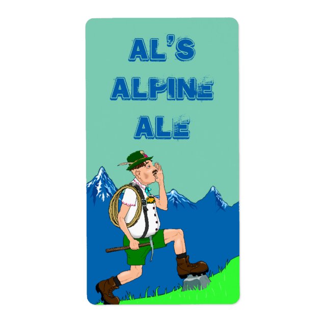 Alps Yodel Lederhosen Beer Homebrewing Fun Labels (Vorne)