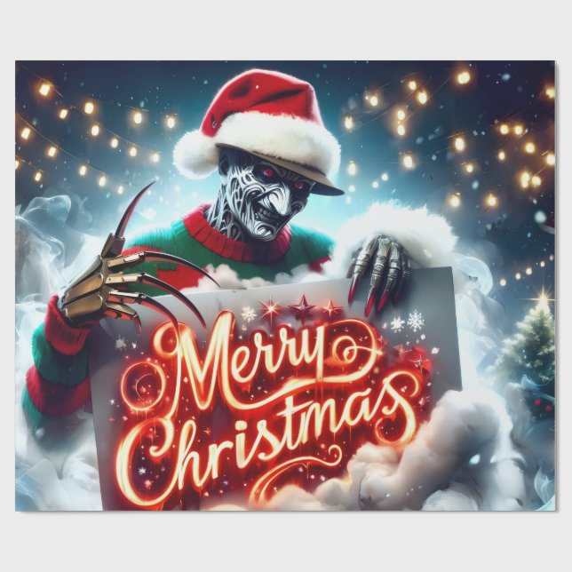 Alptraum Frohe Weihnachten  Geschenkpapier (Flach)