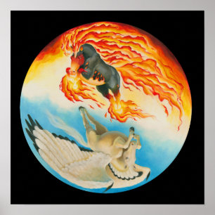 Alptraum und Mesa Pegasus Yin Yang Poster