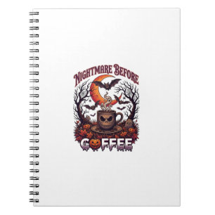 Alptraum vor Kaffee Halloween-Totenkopf-Tasse Geis Notizblock