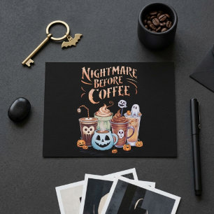 Alptraum vor Kaffee-Kürbis-Gewürz-Halloween Postkarte