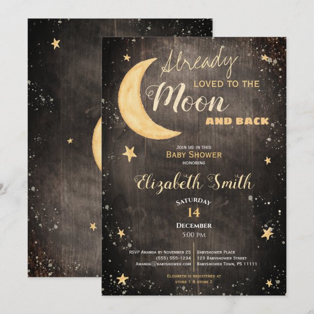 Already loved gender neutral babyshower kaart einladung (Vorne/Hinten)